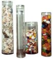 Clear Polished Cylinders with Fitted Lids