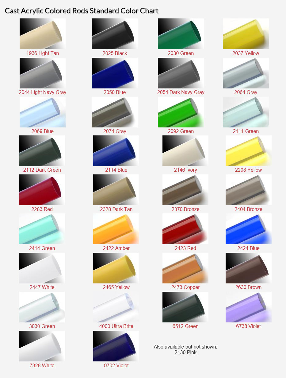 Cast Acrylic Colored Rods [Plastic Colored Rods]