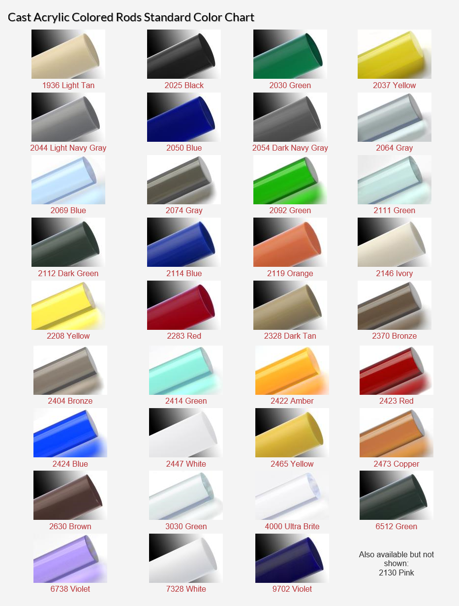 Cast Acrylic Colored Rods [Plastic Colored Rods]