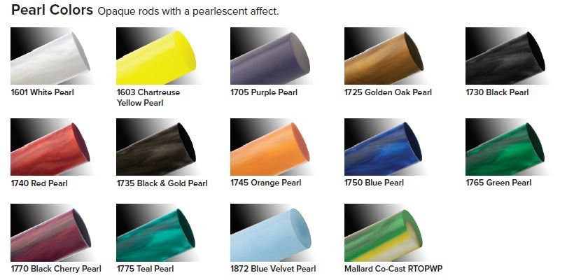 Cast Acrylic Pearl Colored Rods [Plastic Pearl Colored Rods]